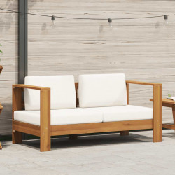 Sofa ogrodowa z poduszką, 140 cm, lite drewno akacjowe, kremowa