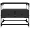 Szafka pod TV ze szklanym blatem, czarna, 60x35x51 cm