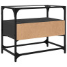 Szafka pod TV ze szklanym blatem, czarna, 60x35x51 cm