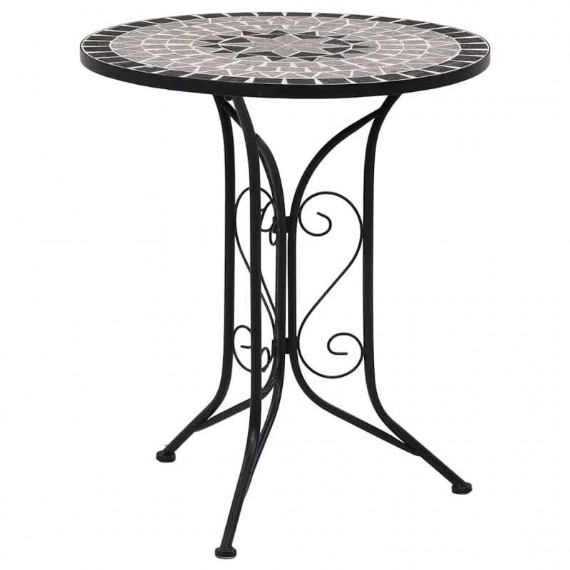 Mozaikowy stolik bistro, szary, 60 cm, ceramiczny