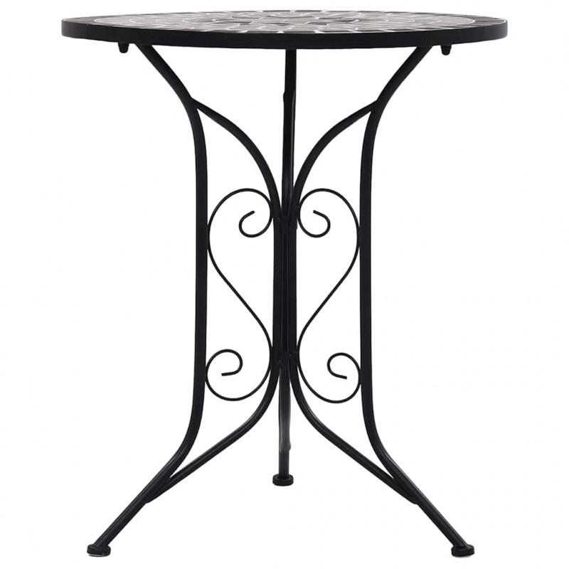 Mozaikowy stolik bistro, szary, 60 cm, ceramiczny
