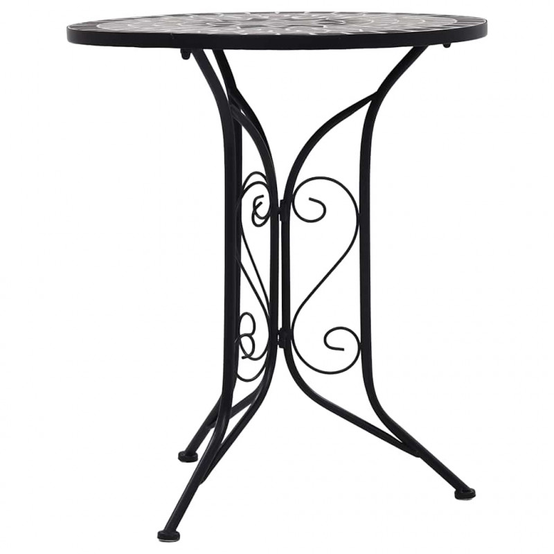 Mozaikowy stolik bistro, szary, 60 cm, ceramiczny