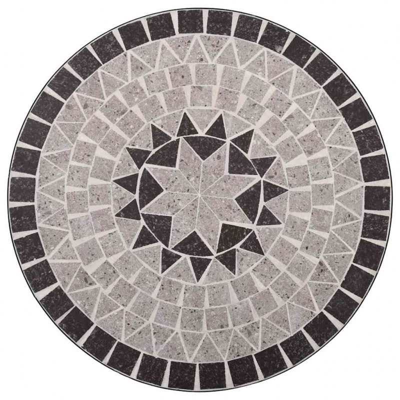 Mozaikowy stolik bistro, szary, 60 cm, ceramiczny