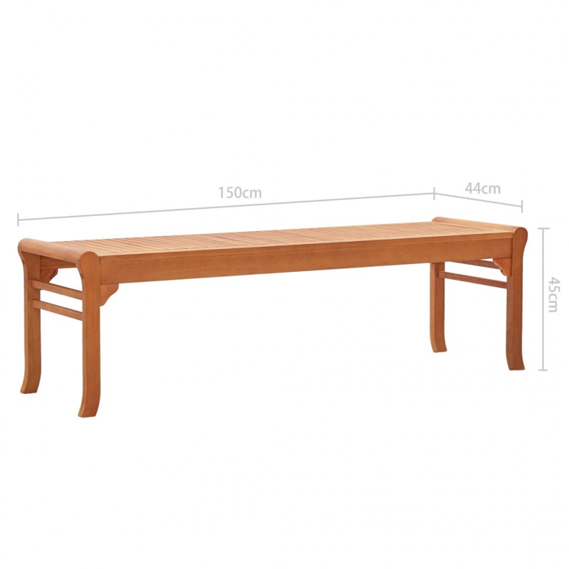 3-os. ławka ogrodowa, 150 cm, lite drewno eukaliptusowe