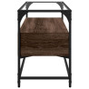 Szafka pod TV ze szklanym blatem, brązowy dąb, 98x35x51 cm