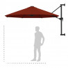 Parasol ścienny na metalowym słupku, 300 cm, kolor terakota