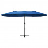 Parasol ogrodowy na słupku aluminiowym, 460 x 270 cm, niebieski