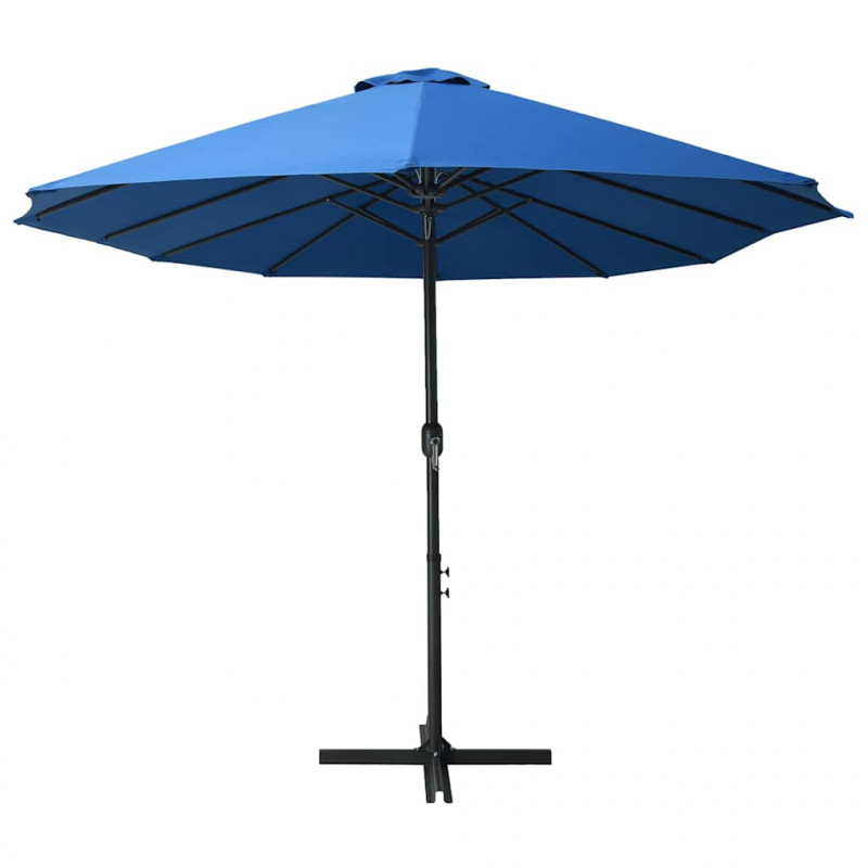 Parasol ogrodowy na słupku aluminiowym, 460 x 270 cm, niebieski