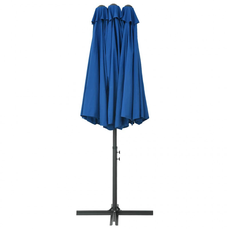Parasol ogrodowy na słupku aluminiowym, 460 x 270 cm, niebieski