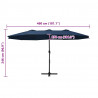 Parasol ogrodowy na słupku aluminiowym, 460 x 270 cm, niebieski