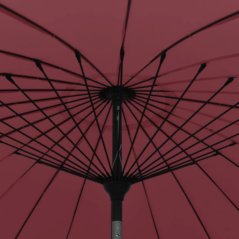 Parasol ogrodowy na słupku aluminiowym, 270 cm, bordowy
