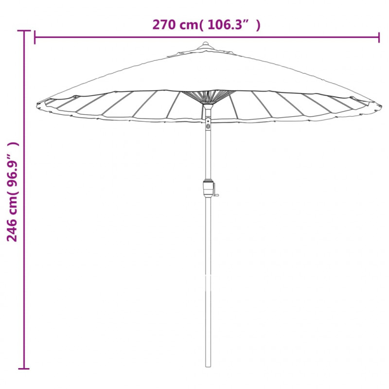 Parasol ogrodowy na słupku aluminiowym, 270 cm, lazurowy