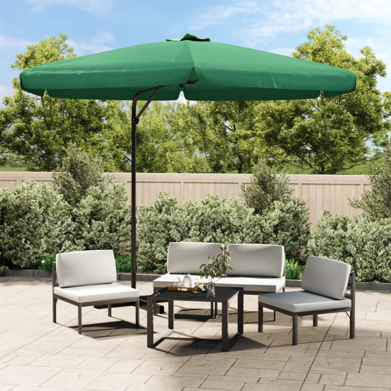 Parasol ogrodowy na stalowym słupku, 300 cm, zielony