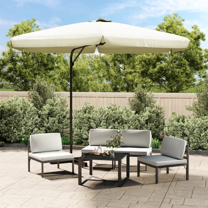 Parasol ogrodowy na stalowym słupku, 300 cm, piaskowy
