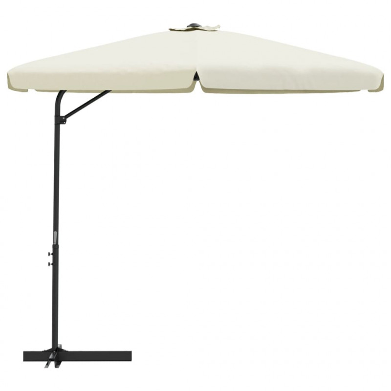 Parasol ogrodowy na stalowym słupku, 300 cm, piaskowy