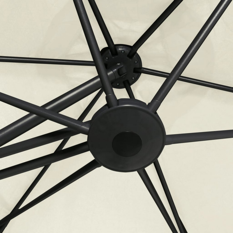 Parasol ogrodowy na stalowym słupku, 300 cm, piaskowy