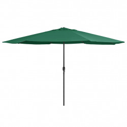 Parasol ogrodowy na metalowym słupku, 390 cm, zielony