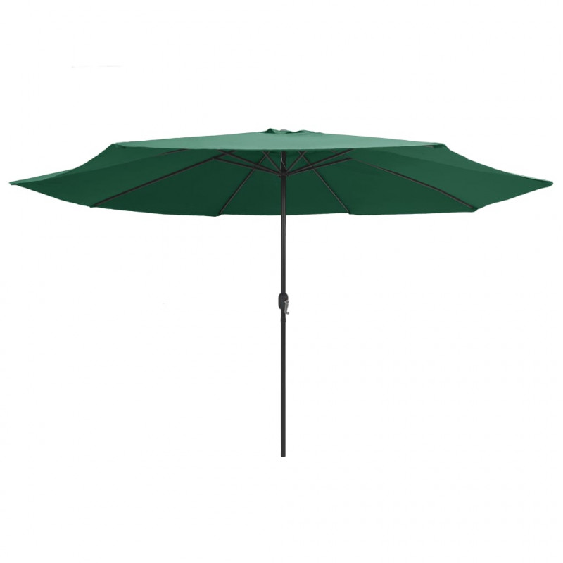 Parasol ogrodowy na metalowym słupku, 390 cm, zielony