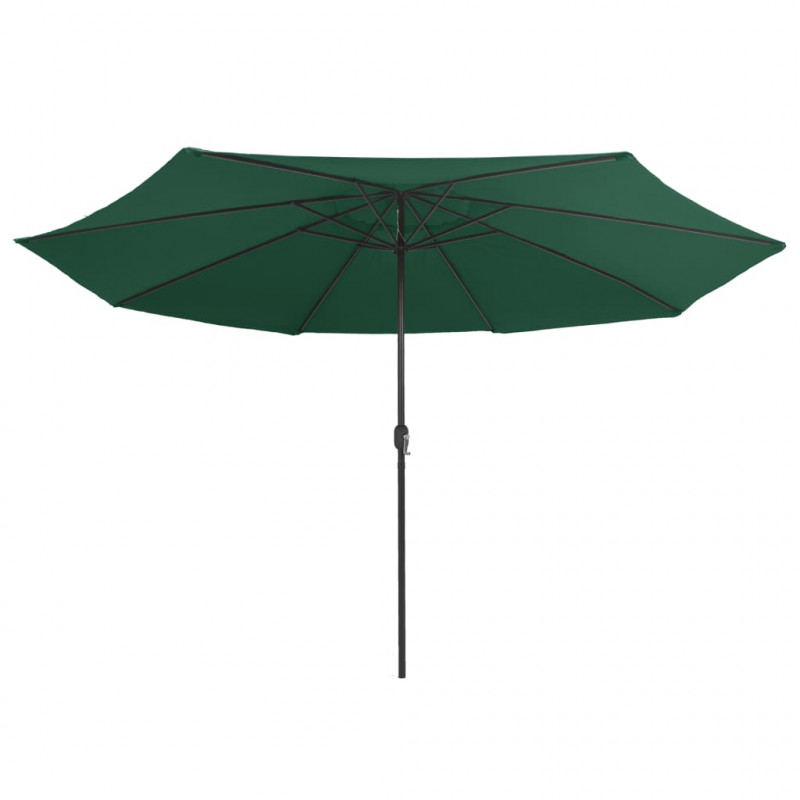 Parasol ogrodowy na metalowym słupku, 390 cm, zielony