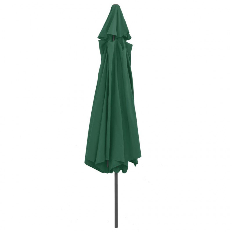 Parasol ogrodowy na metalowym słupku, 390 cm, zielony