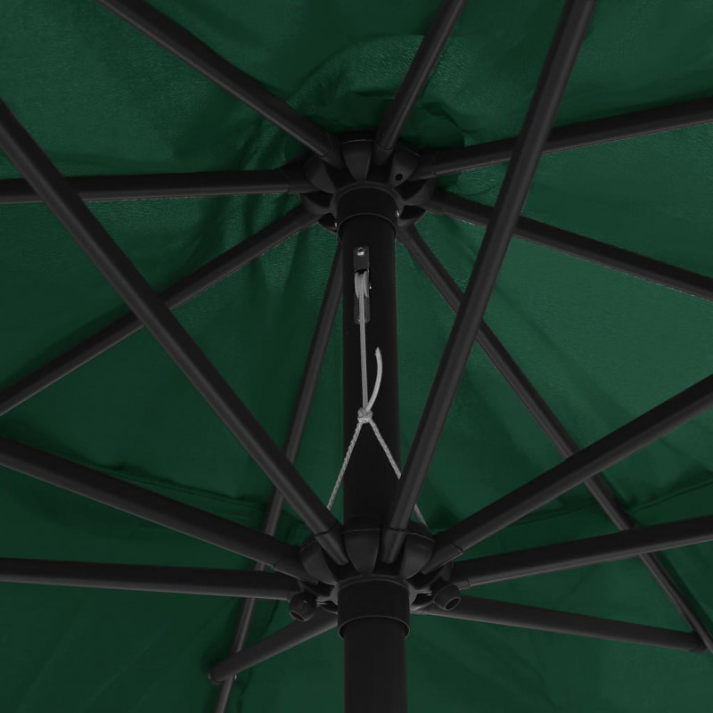Parasol ogrodowy na metalowym słupku, 390 cm, zielony