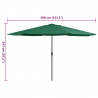 Parasol ogrodowy na metalowym słupku, 390 cm, zielony