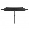Parasol ogrodowy na metalowym słupku, 390 cm, antracytowy