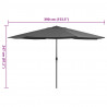 Parasol ogrodowy na metalowym słupku, 390 cm, antracytowy