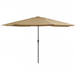 Parasol ogrodowy na metalowym słupku, 390 cm, taupe