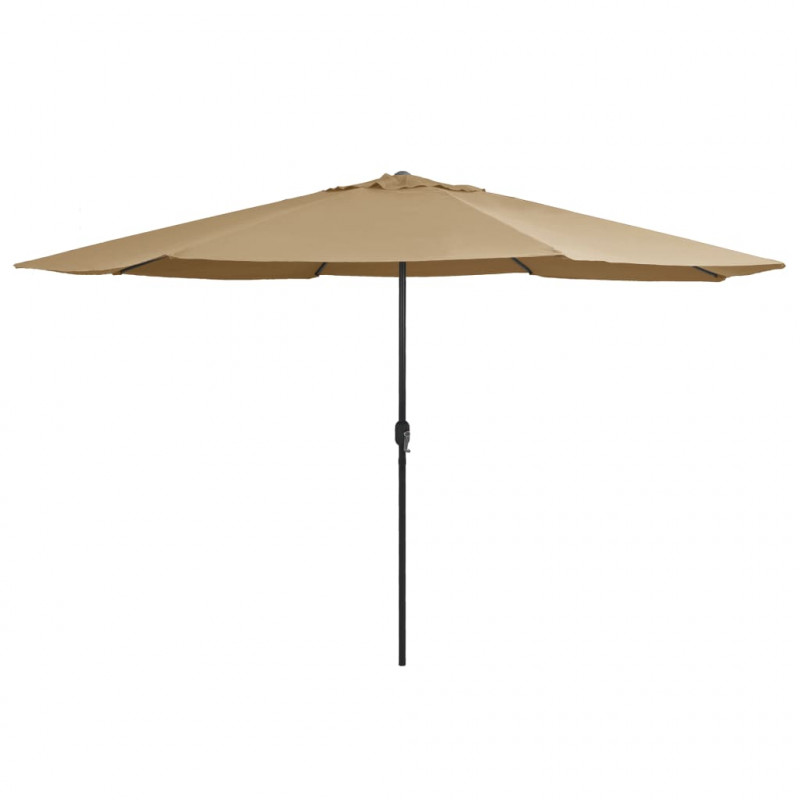 Parasol ogrodowy na metalowym słupku, 390 cm, taupe