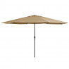 Parasol ogrodowy na metalowym słupku, 390 cm, taupe