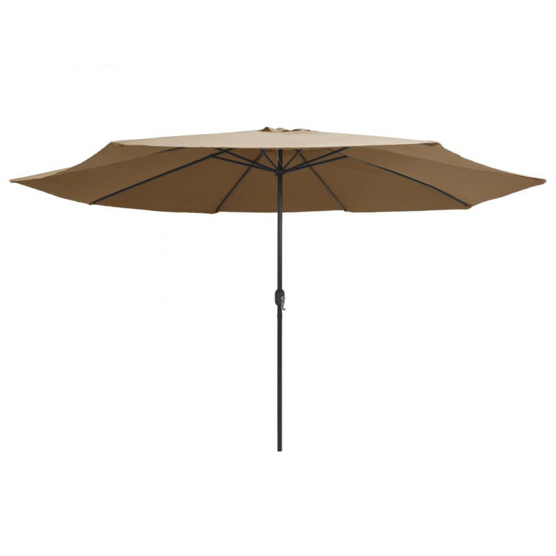 Parasol ogrodowy na metalowym słupku, 390 cm, taupe