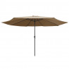 Parasol ogrodowy na metalowym słupku, 390 cm, taupe