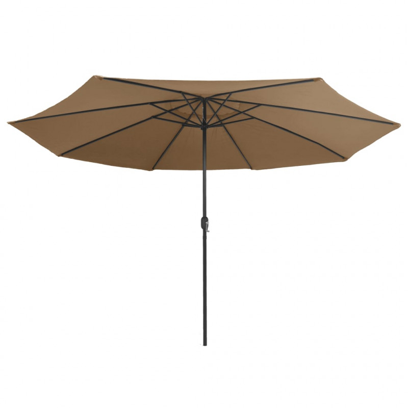 Parasol ogrodowy na metalowym słupku, 390 cm, taupe