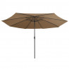 Parasol ogrodowy na metalowym słupku, 390 cm, taupe