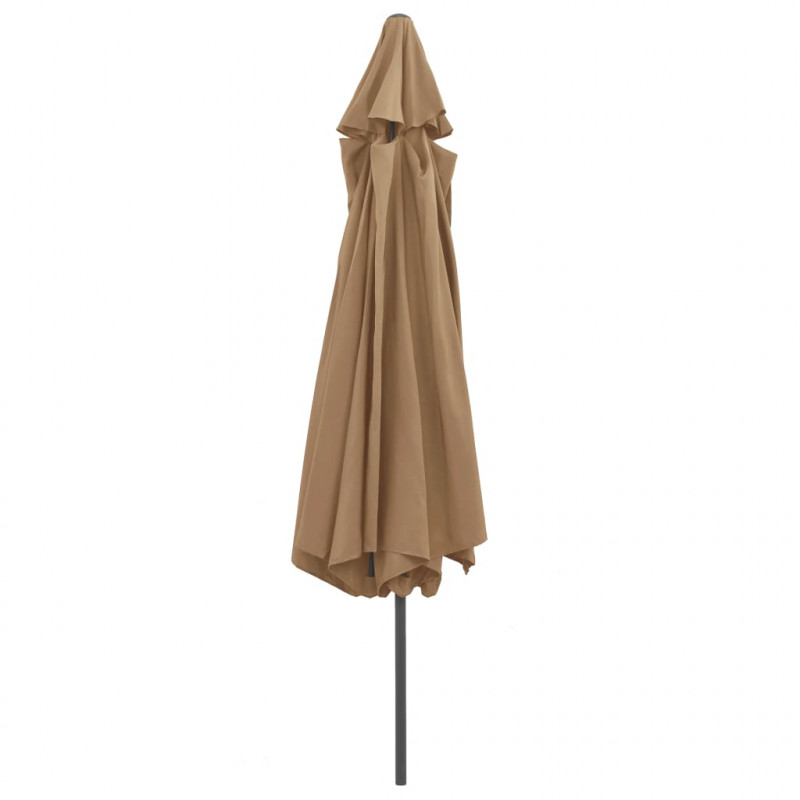 Parasol ogrodowy na metalowym słupku, 390 cm, taupe