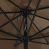Parasol ogrodowy na metalowym słupku, 390 cm, taupe