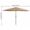 Parasol ogrodowy na metalowym słupku, 390 cm, taupe