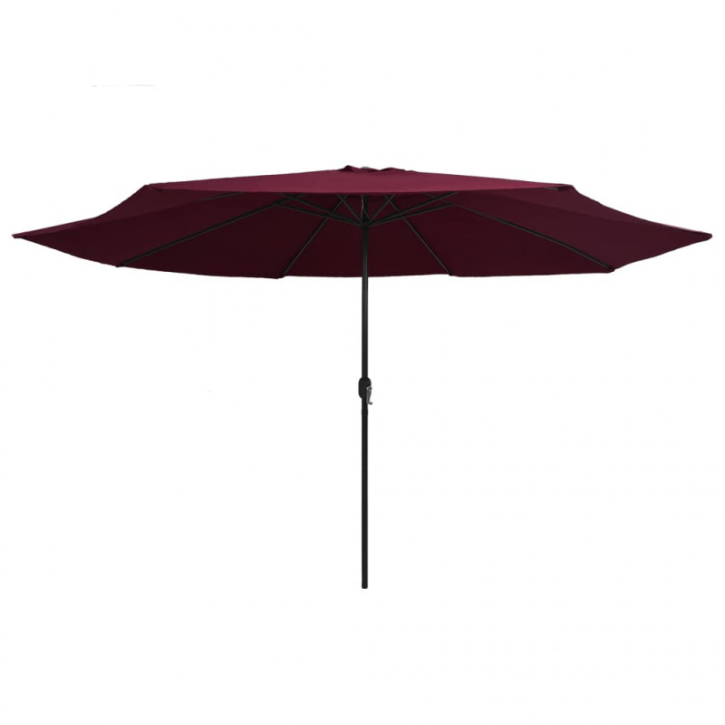Parasol ogrodowy na metalowym słupku, 390 cm, bordowy
