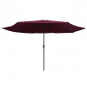 Parasol ogrodowy na metalowym słupku, 390 cm, bordowy
