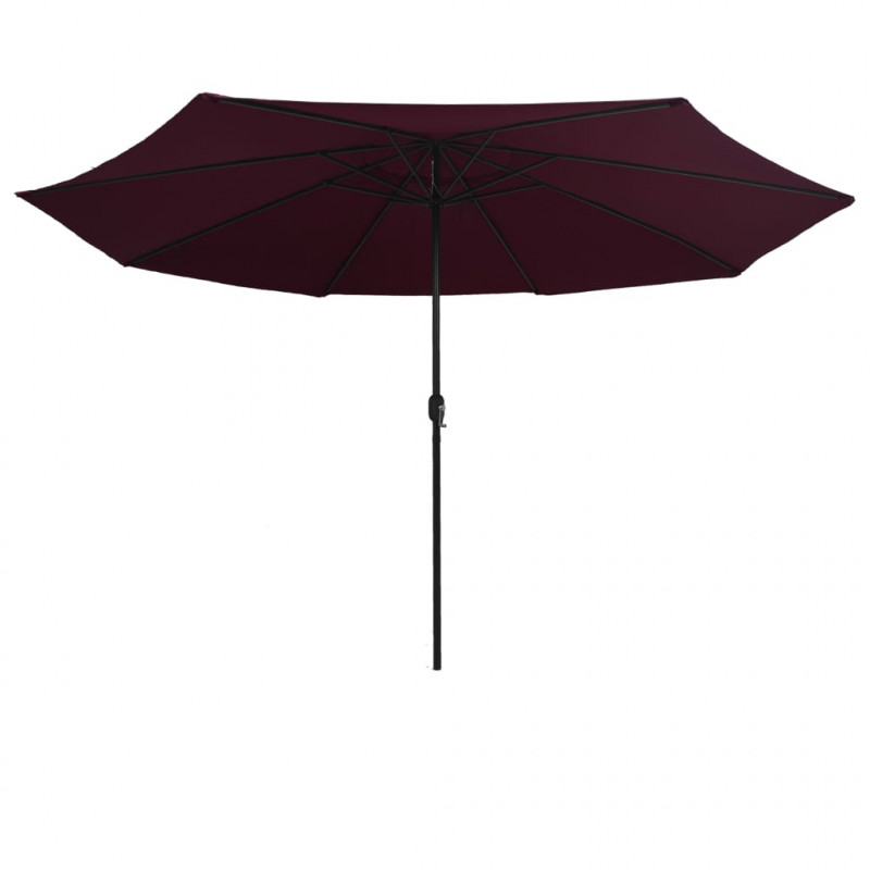 Parasol ogrodowy na metalowym słupku, 390 cm, bordowy