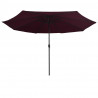 Parasol ogrodowy na metalowym słupku, 390 cm, bordowy