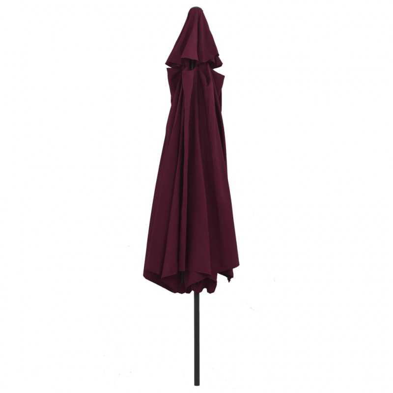 Parasol ogrodowy na metalowym słupku, 390 cm, bordowy