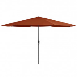Parasol ogrodowy na metalowym słupku, 390 cm, terakota