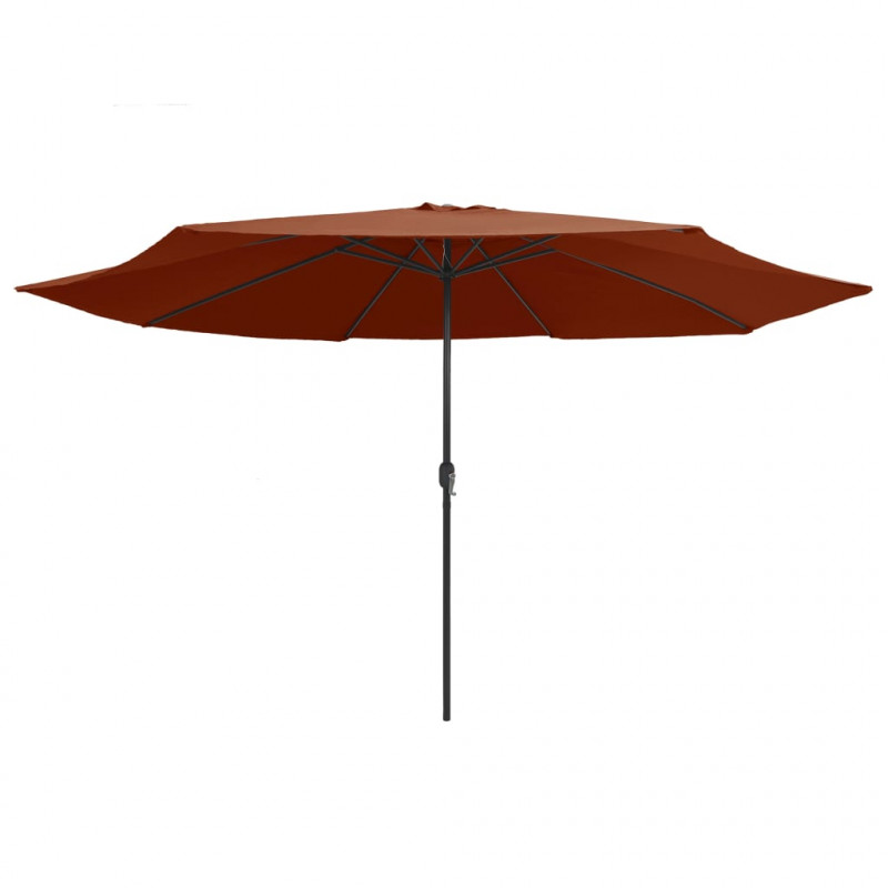 Parasol ogrodowy na metalowym słupku, 390 cm, terakota