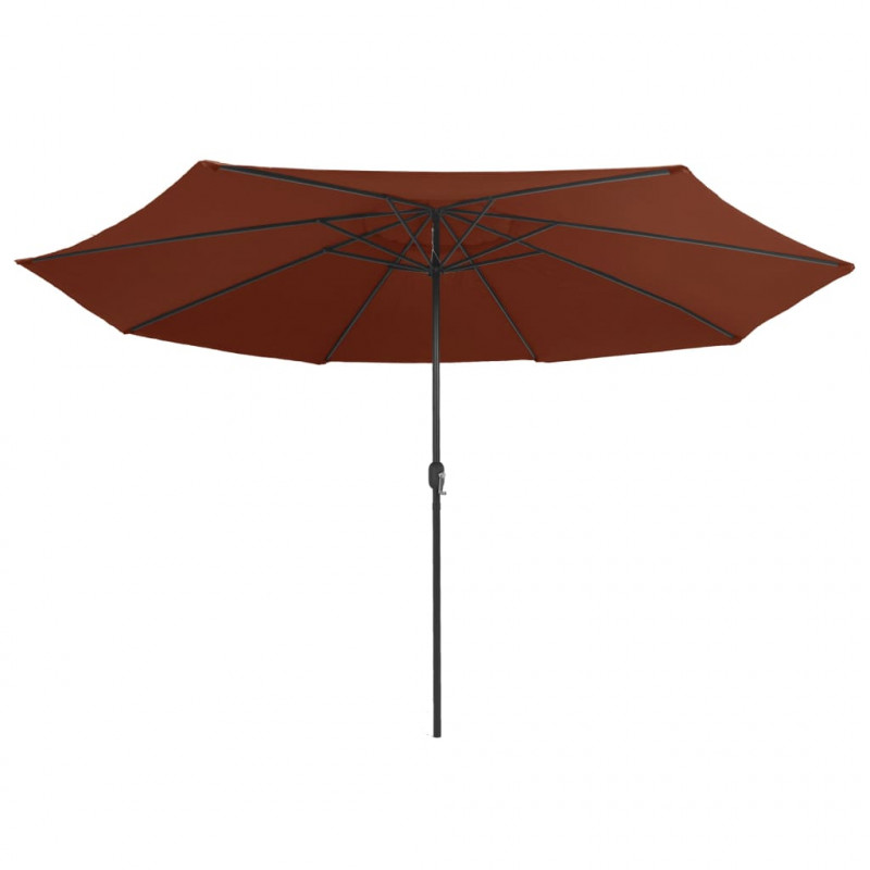 Parasol ogrodowy na metalowym słupku, 390 cm, terakota