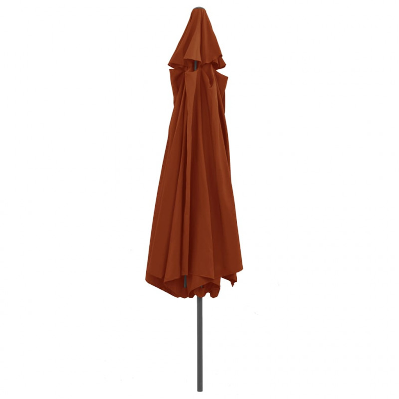 Parasol ogrodowy na metalowym słupku, 390 cm, terakota