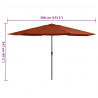 Parasol ogrodowy na metalowym słupku, 390 cm, terakota
