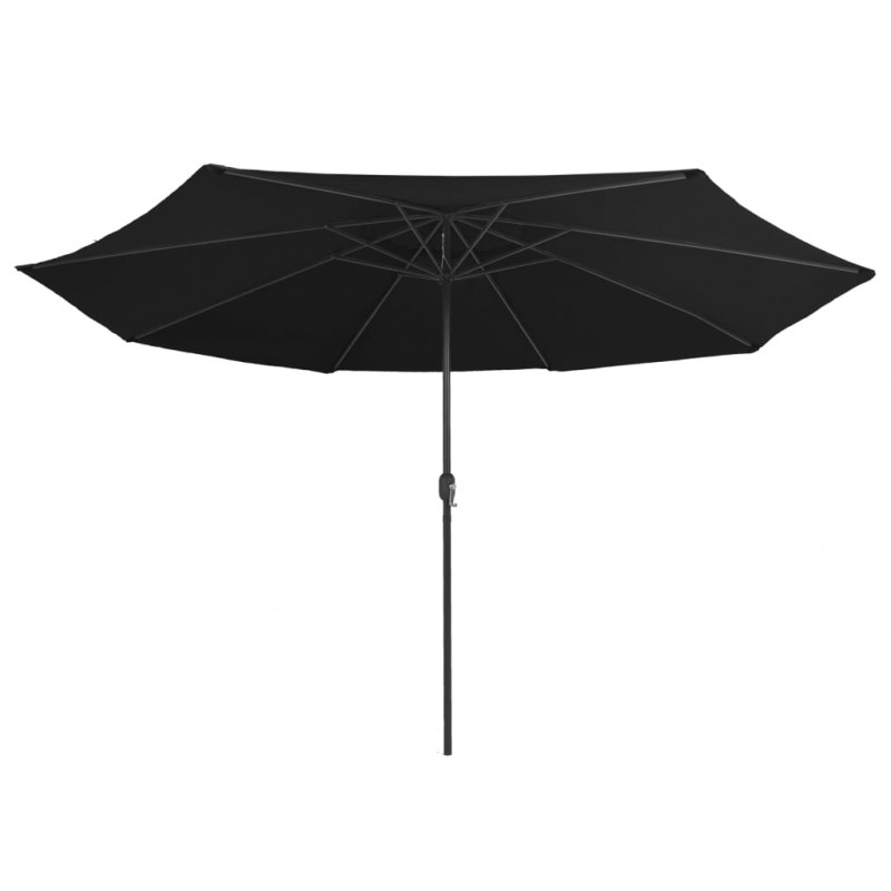 Parasol ogrodowy na metalowym słupku, 390 cm, czarny