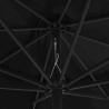 Parasol ogrodowy na metalowym słupku, 390 cm, czarny
